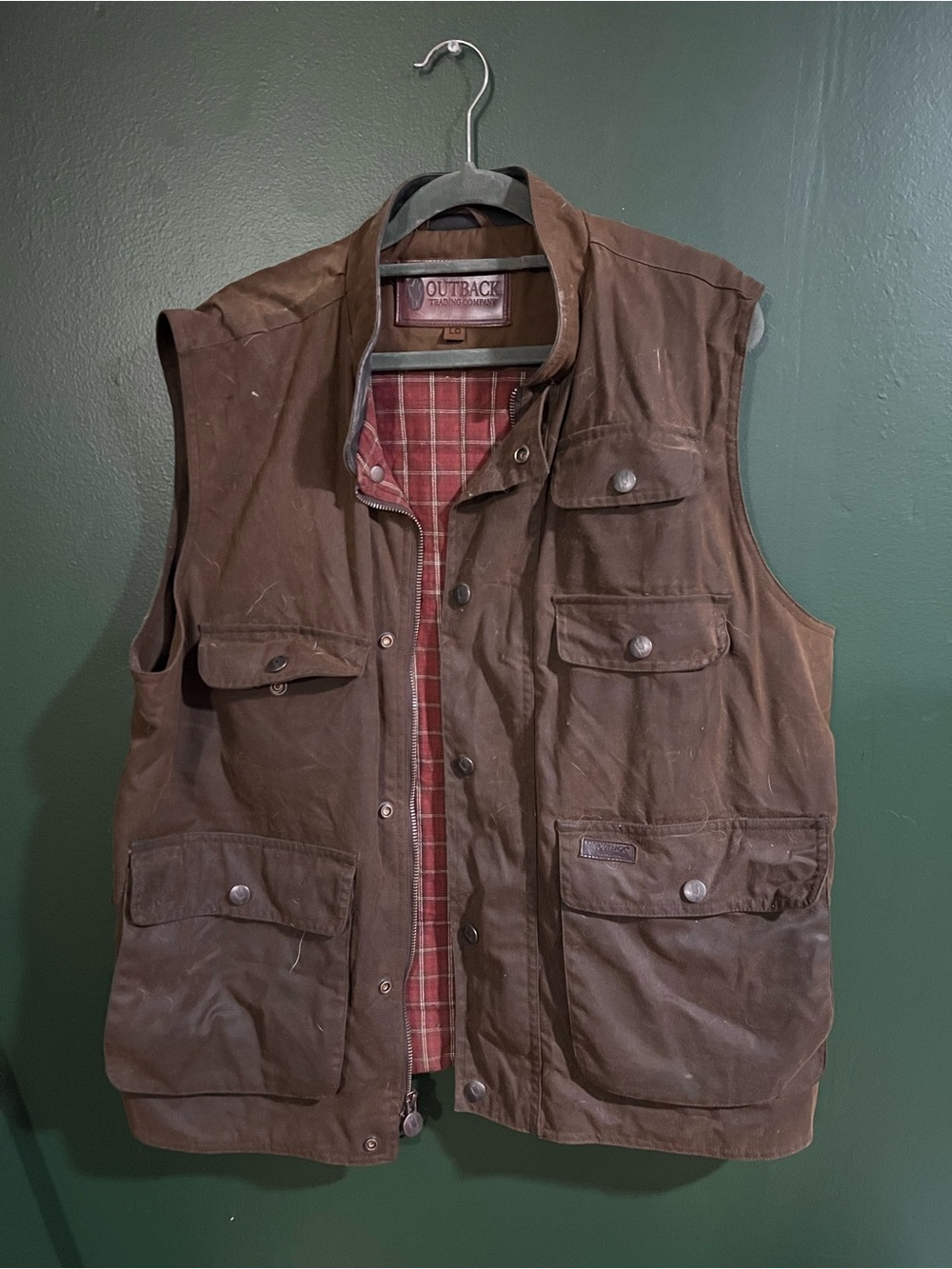 Outback Brown Waxed Cotton Field Vest